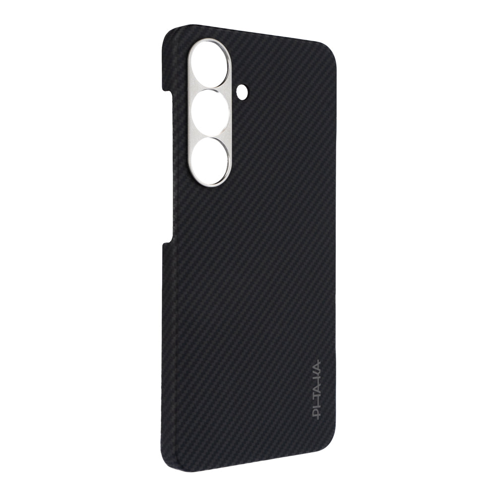Pitaka Ultra-Slim Classic Serisi Galaxy S25 Plus M-safe Şarj Özellikli 600D Aramid Fiber Black-Grey Twill Kılıf