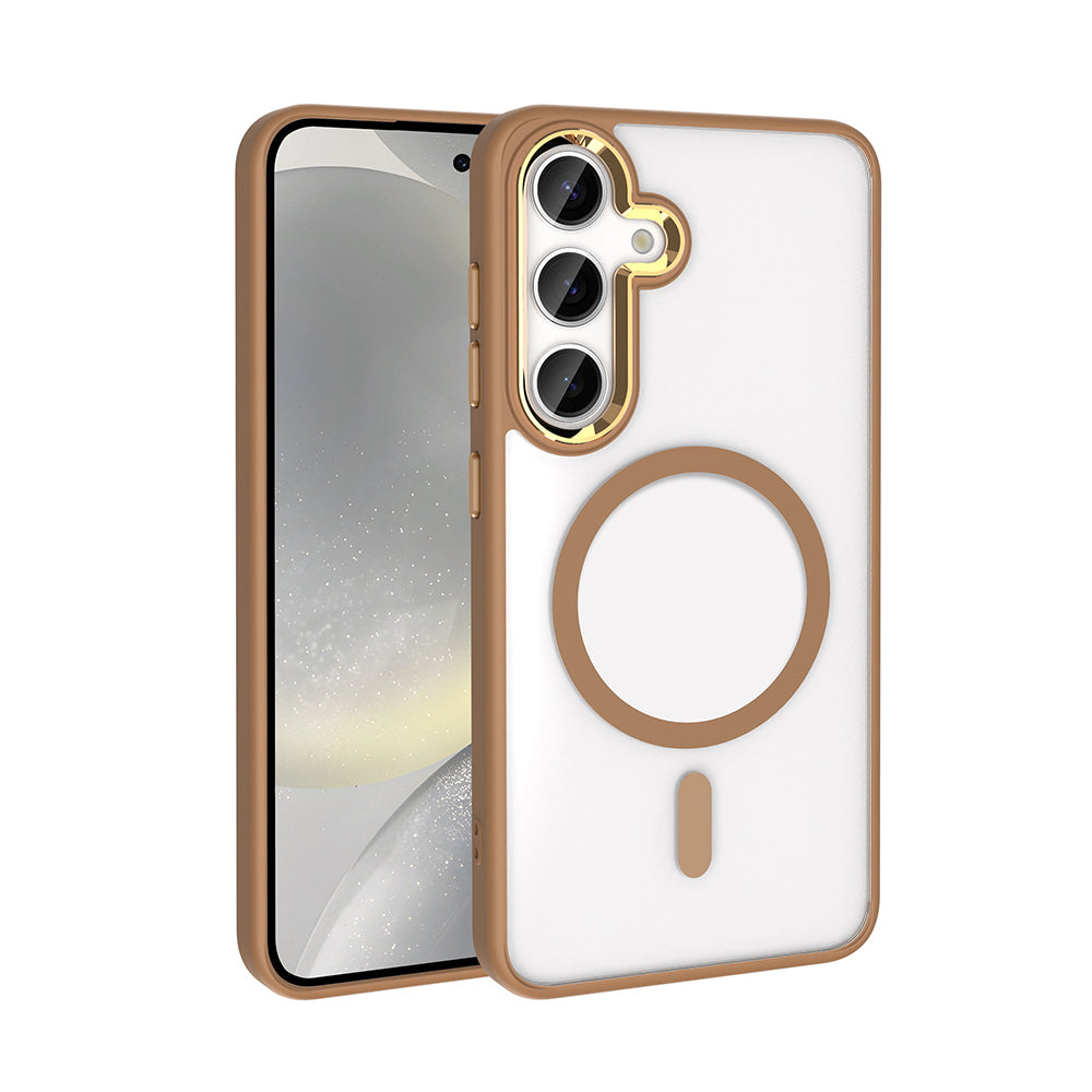 Cepax Galaxy S25 Plus M-safe Şarj Özellikli Krom M-safe Silikon Kılıf