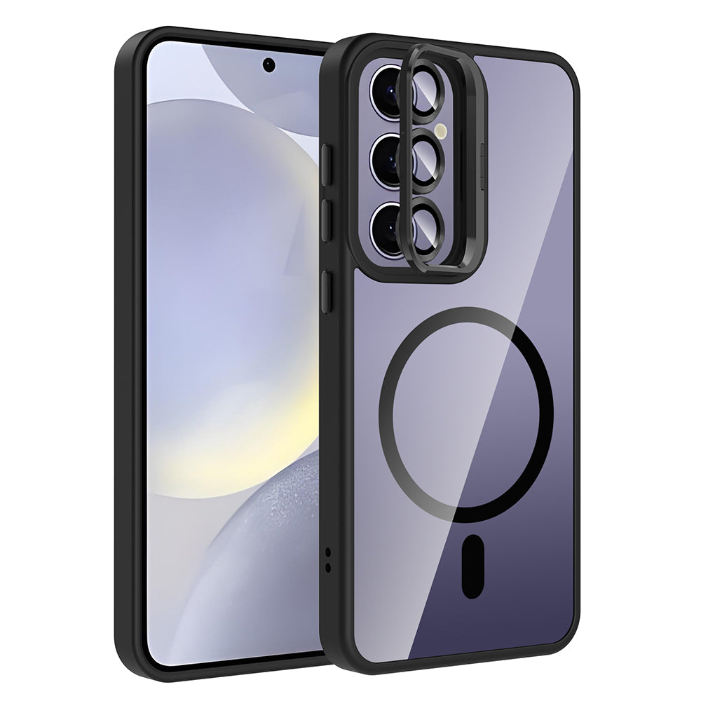 Cepax Galaxy S25 Plus Standlı ve Kamera Lens Hediyeli M-Safe Şarj Özellikli Etro Kılıf