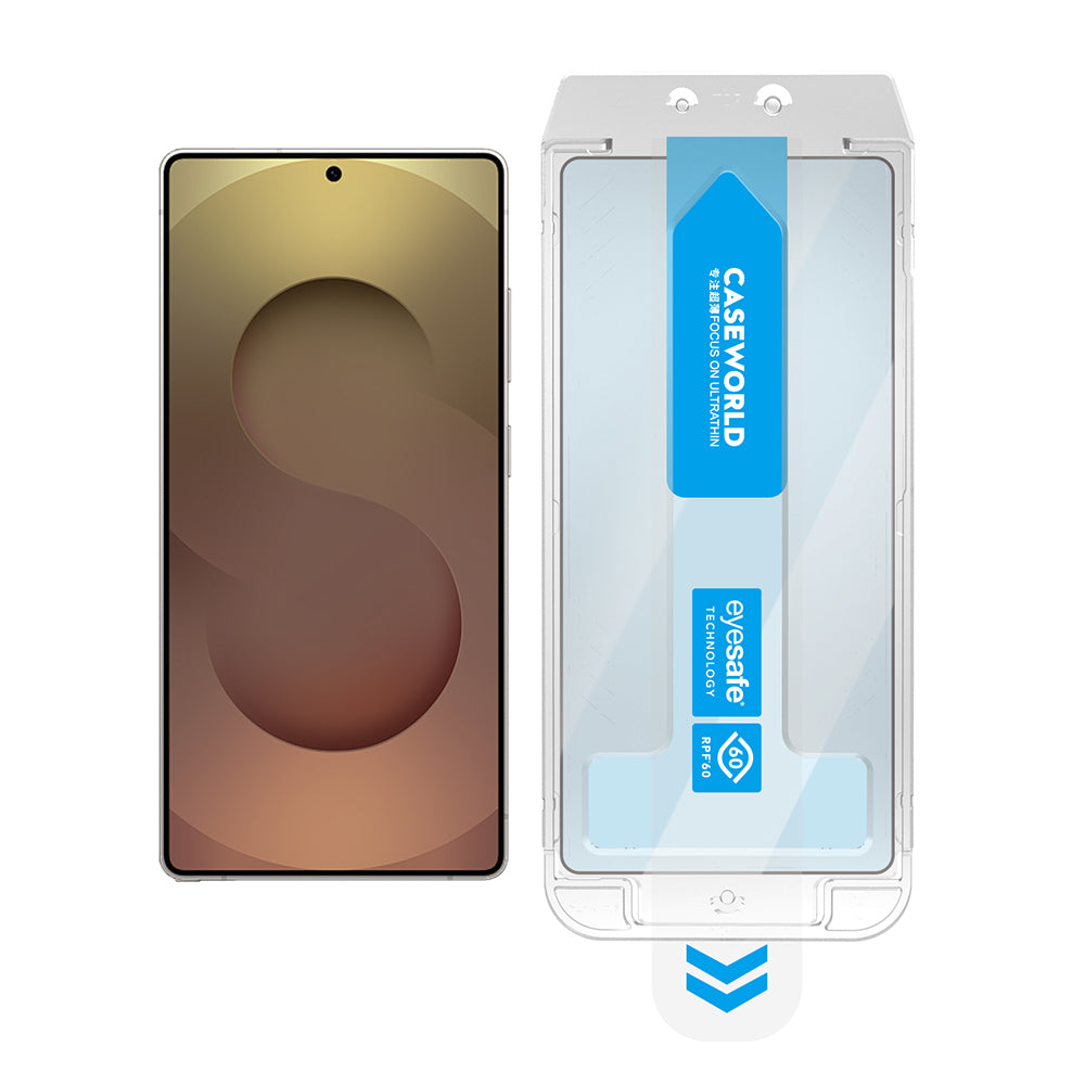 CaseWorld Applicator Serisi Galaxy S25 Ultra 2.5D Eyesafe Mavi Işık Teknolojili 0.25mm Temperli Cam Ekran Koruyucu+ Uygulama Aparatı