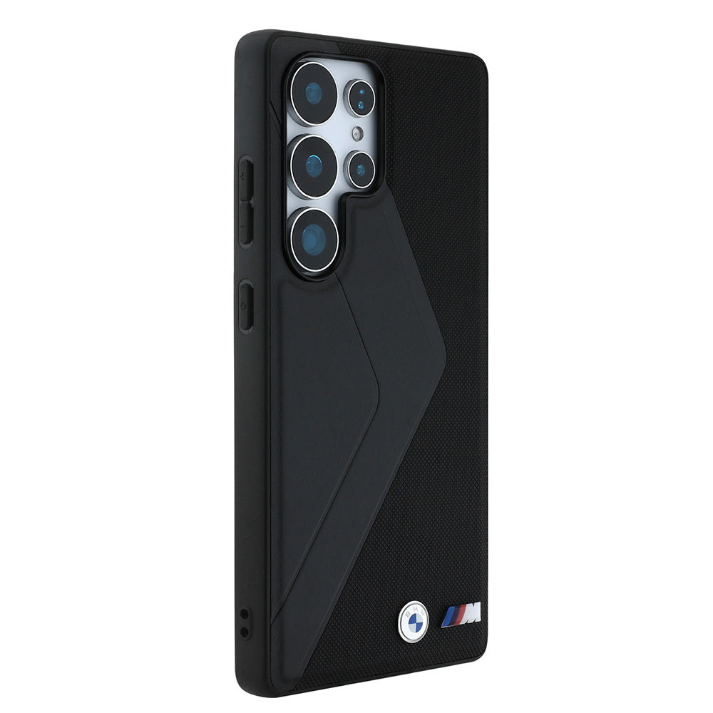 BMW Galaxy S25 Ultra Orjinal Lisanslı M Logolu Oversize Çizgili PU Deri M-safe Kılıf