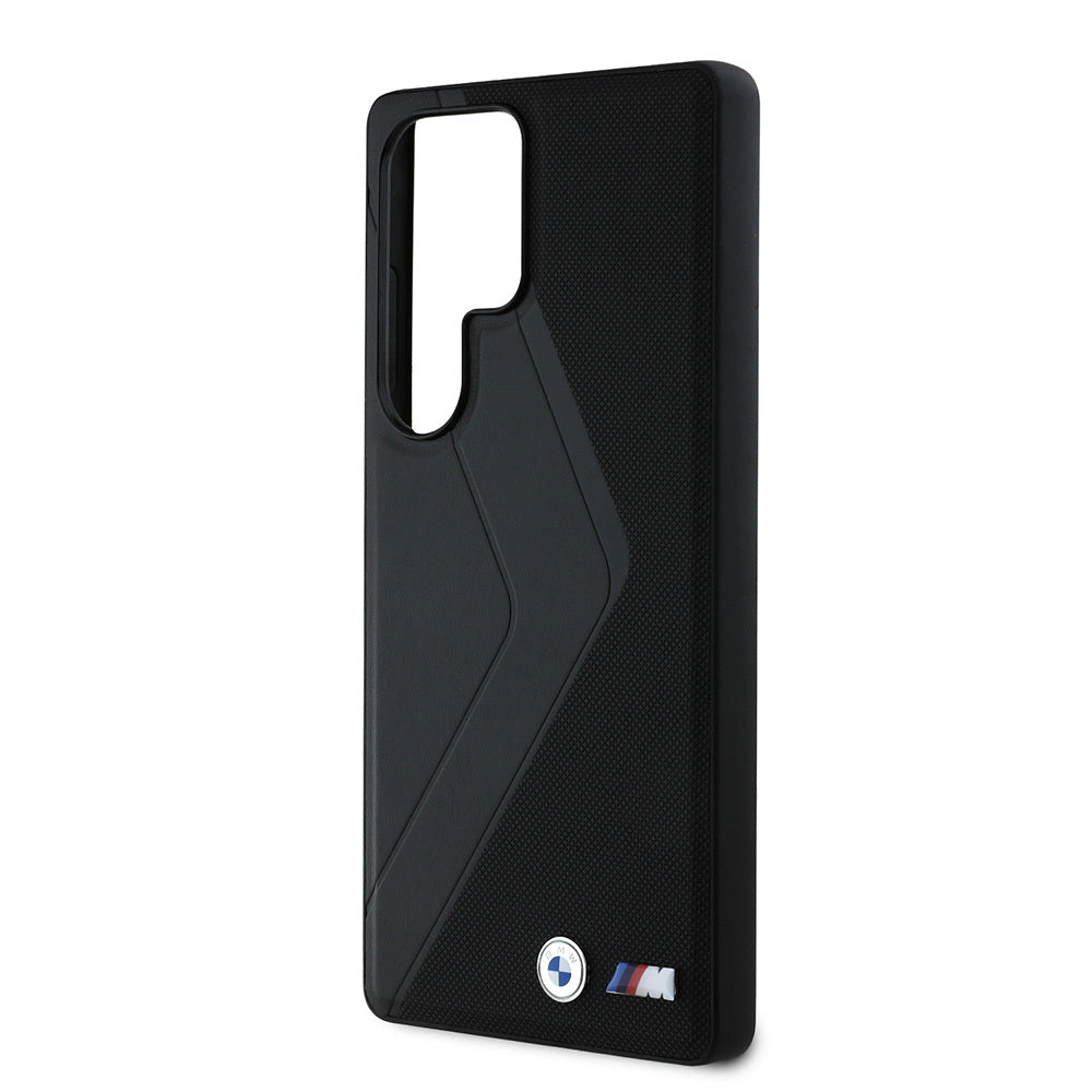 BMW Galaxy S25 Ultra Orjinal Lisanslı M Logolu Oversize Çizgili PU Deri M-safe Kılıf