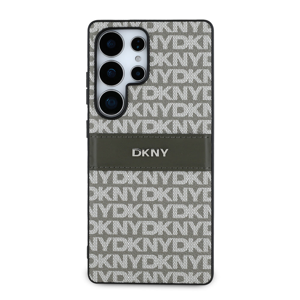 DKNY Galaxy S25 Ultra Kılıf Orjinal Lisanslı Kartlıklı 3D Yazılı Repeat Texture Pattern Kılıf