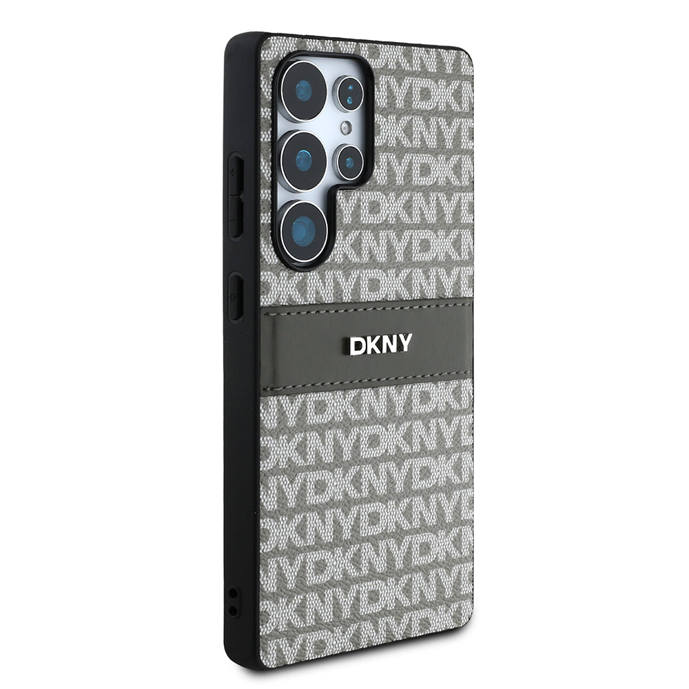 DKNY Galaxy S25 Ultra Kılıf Orjinal Lisanslı Kartlıklı 3D Yazılı Repeat Texture Pattern Kılıf