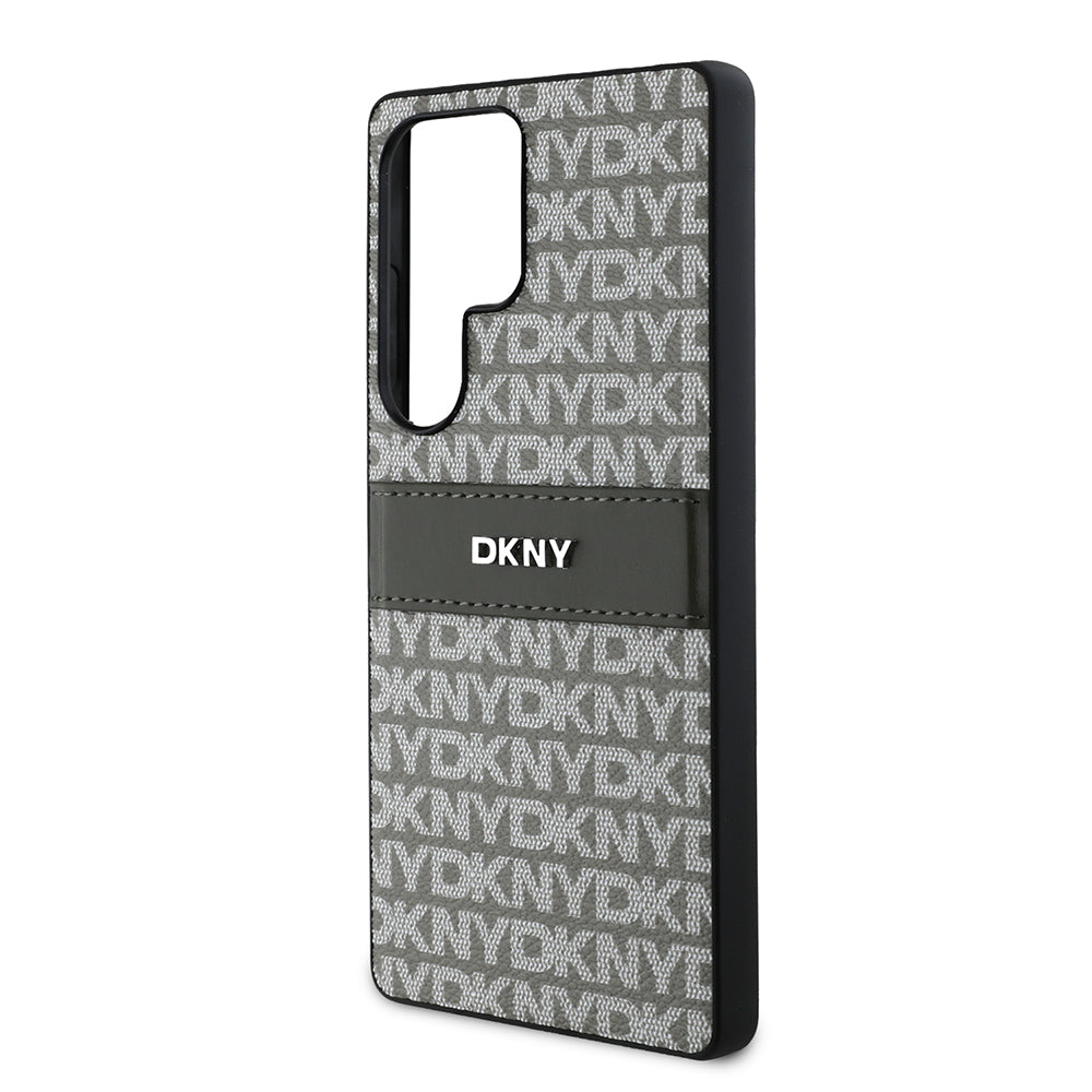 DKNY Galaxy S25 Ultra Kılıf Orjinal Lisanslı Kartlıklı 3D Yazılı Repeat Texture Pattern Kılıf