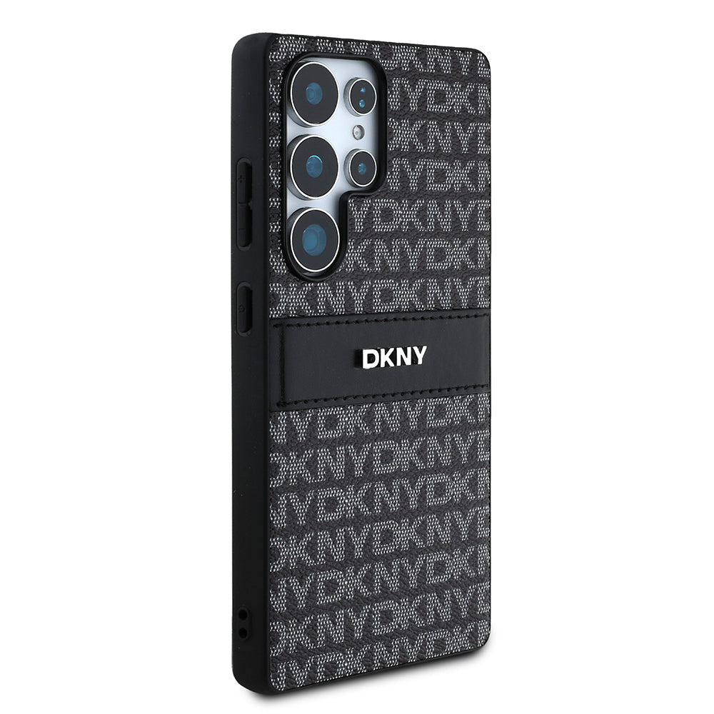 DKNY Galaxy S25 Ultra Kılıf Orjinal Lisanslı Kartlıklı 3D Yazılı Repeat Texture Pattern Kılıf