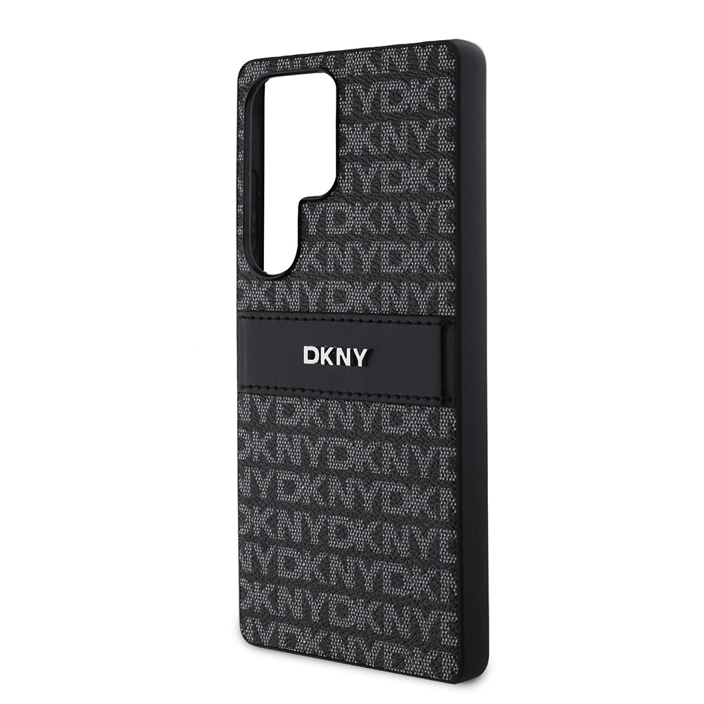 DKNY Galaxy S25 Ultra Kılıf Orjinal Lisanslı Kartlıklı 3D Yazılı Repeat Texture Pattern Kılıf