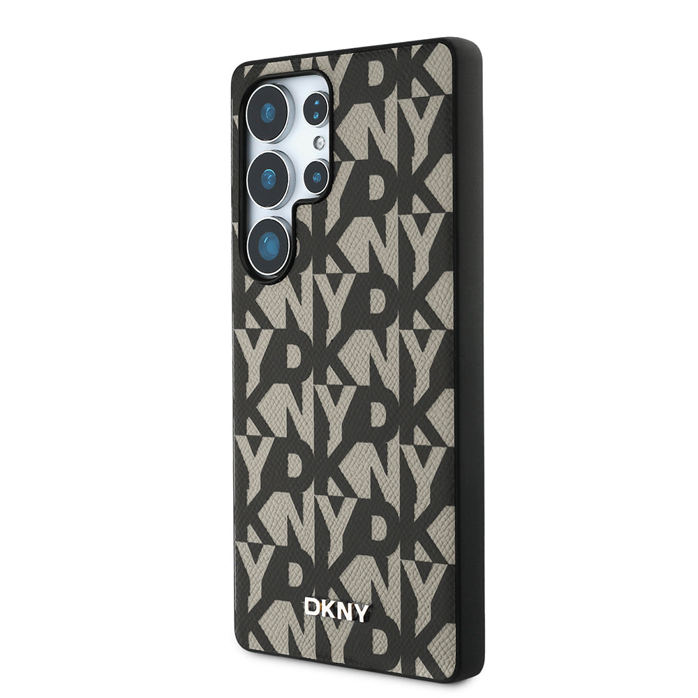 DKNY Galaxy S25 Ultra Orjinal Lisanslı Magsafe 3D Yazılı Grid Pattern Kılıf