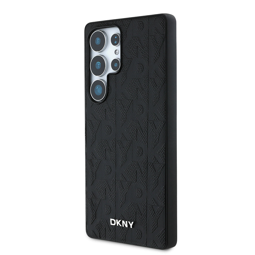 DKNY Galaxy S25 Ultra Orjinal Lisanslı Magnetik PU Deri Grid Pattern Kılıf
