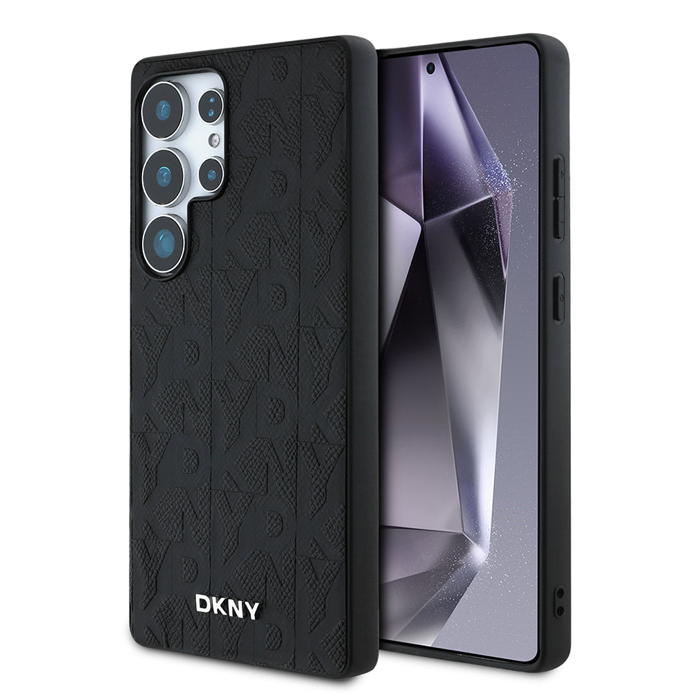 DKNY Galaxy S25 Ultra Orjinal Lisanslı Magnetik PU Deri Grid Pattern Kılıf