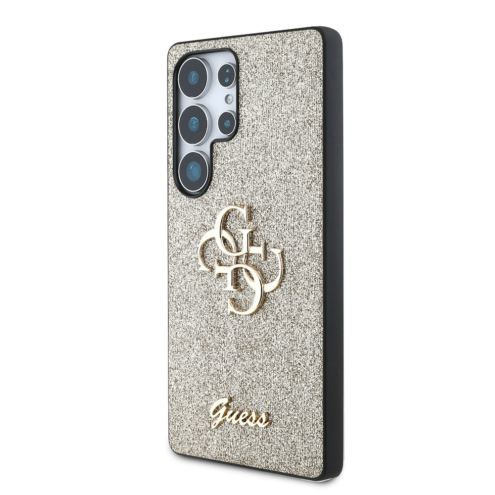 Guess Galaxy S25 Ultra Orjinal Lisanslı 4G Büyük Metal Logolu Glitter Kılıf