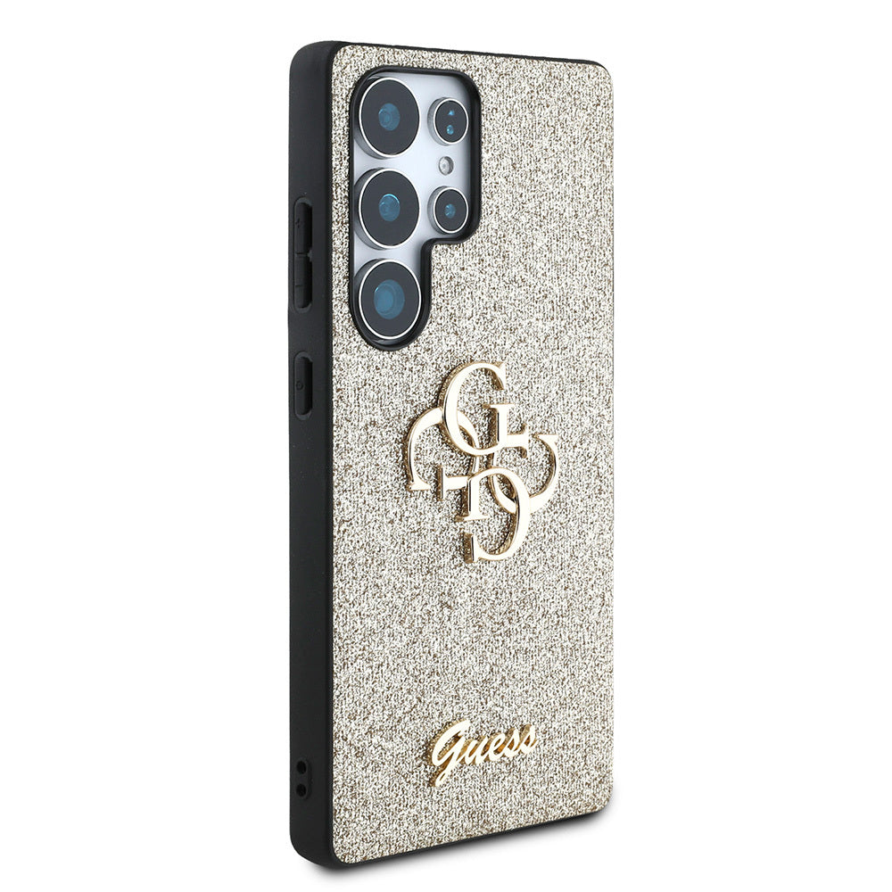 Guess Galaxy S25 Ultra Orjinal Lisanslı 4G Büyük Metal Logolu Glitter Kılıf