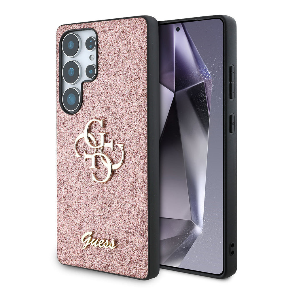 Guess Galaxy S25 Ultra Orjinal Lisanslı 4G Büyük Metal Logolu Glitter Kılıf