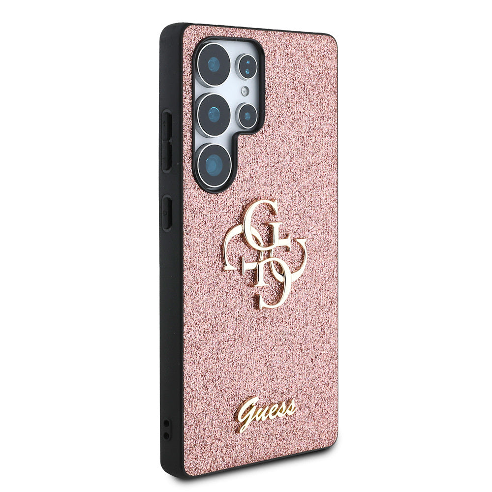 Guess Galaxy S25 Ultra Orjinal Lisanslı 4G Büyük Metal Logolu Glitter Kılıf
