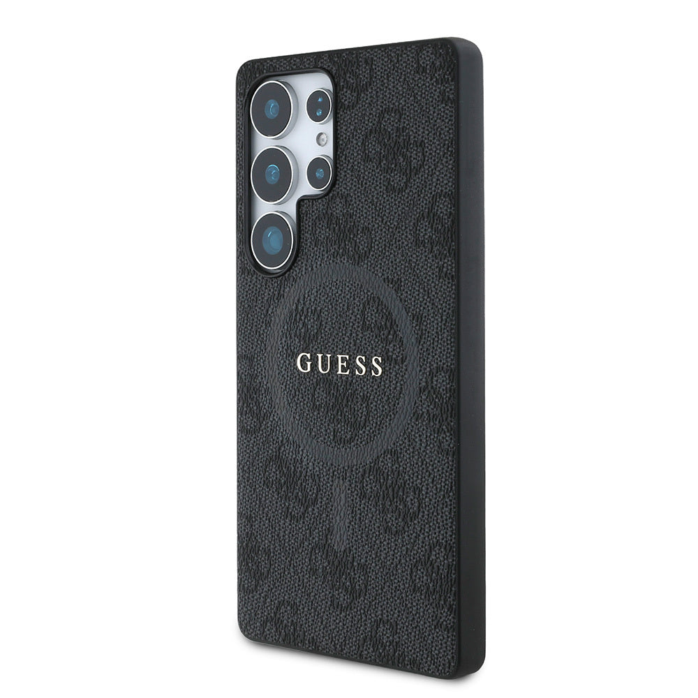 Guess Galaxy S25 Ultra Orjinal Lisanslı PU Halkalı 4G Desenli Yazı Logolu M-safe Kılıf
