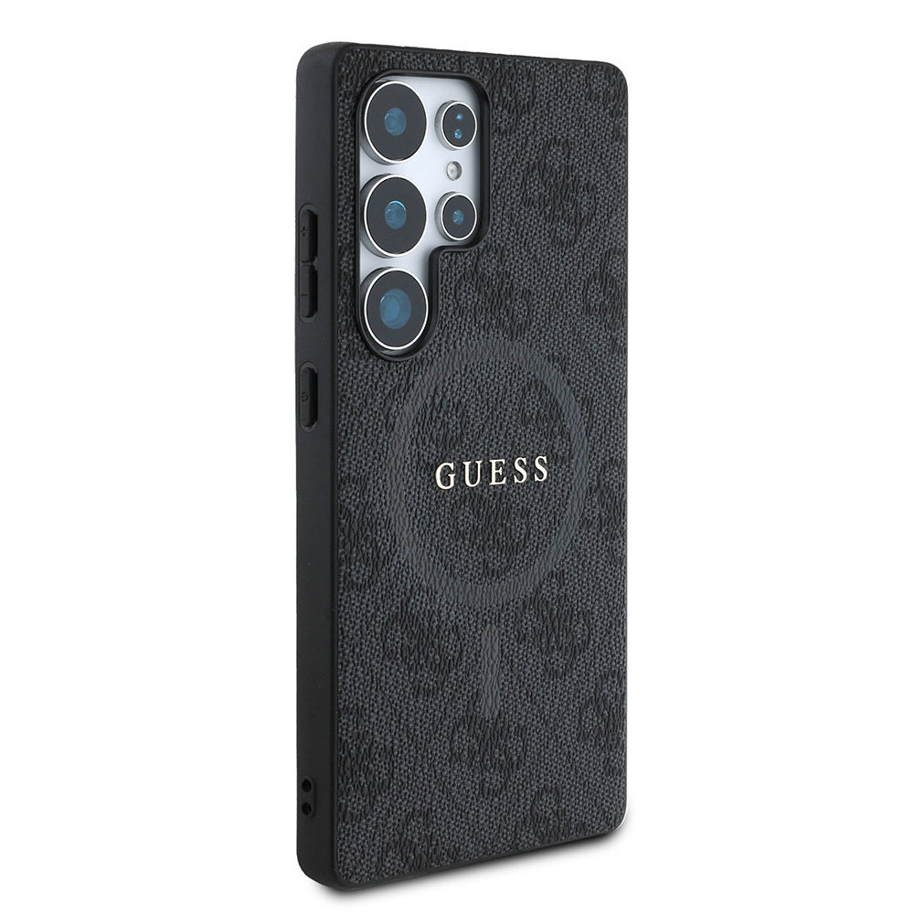 Guess Galaxy S25 Ultra Orjinal Lisanslı PU Halkalı 4G Desenli Yazı Logolu M-safe Kılıf