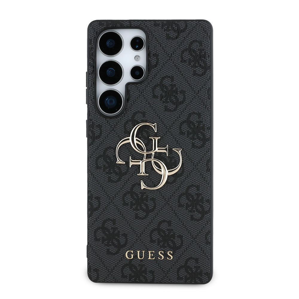 Guess Galaxy S25 Ultra Orjinal Lisanslı PU Deri 4G Desenli Metal Büyük 4G ve Yazı Logolu Kılıf