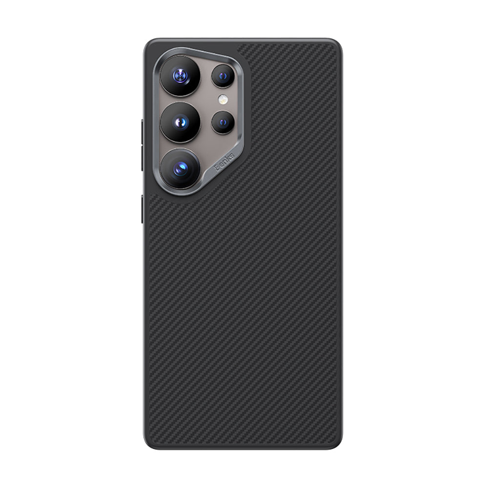 Benks Hybrid ArmorPro 600D Galaxy S25 Ultra Karbon Fiber M-safe Şarj Özellikli Kevlar Kılıf
