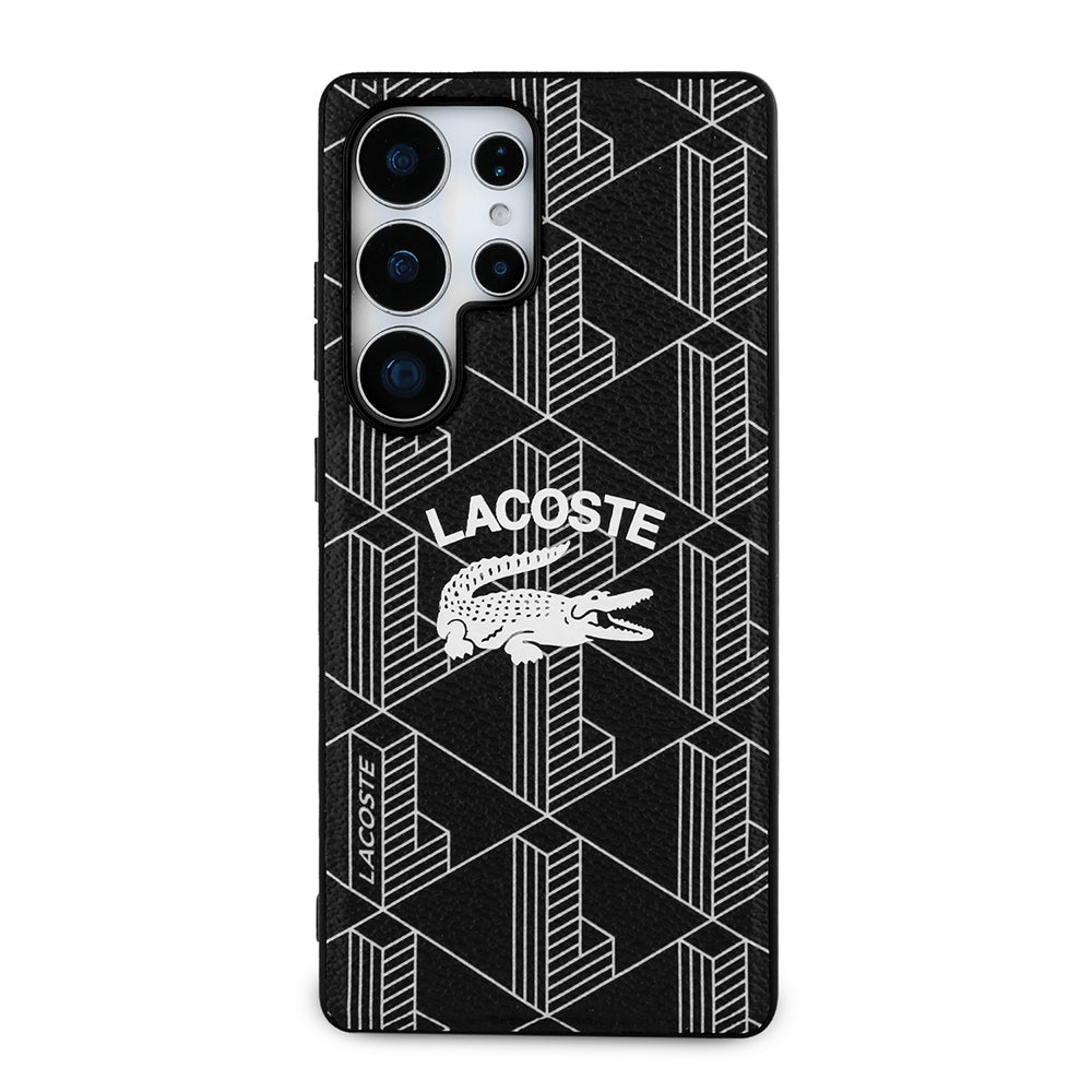Lacoste Galaxy S25 Ultra Orjinal Lisanslı M-safe Şarj Özellikli Mono Vintage Logo Kılıf