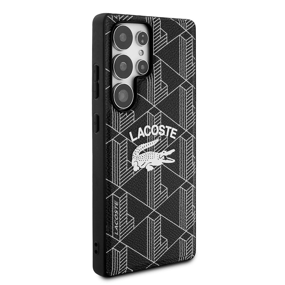 Lacoste Galaxy S25 Ultra Orjinal Lisanslı M-safe Şarj Özellikli Mono Vintage Logo Kılıf