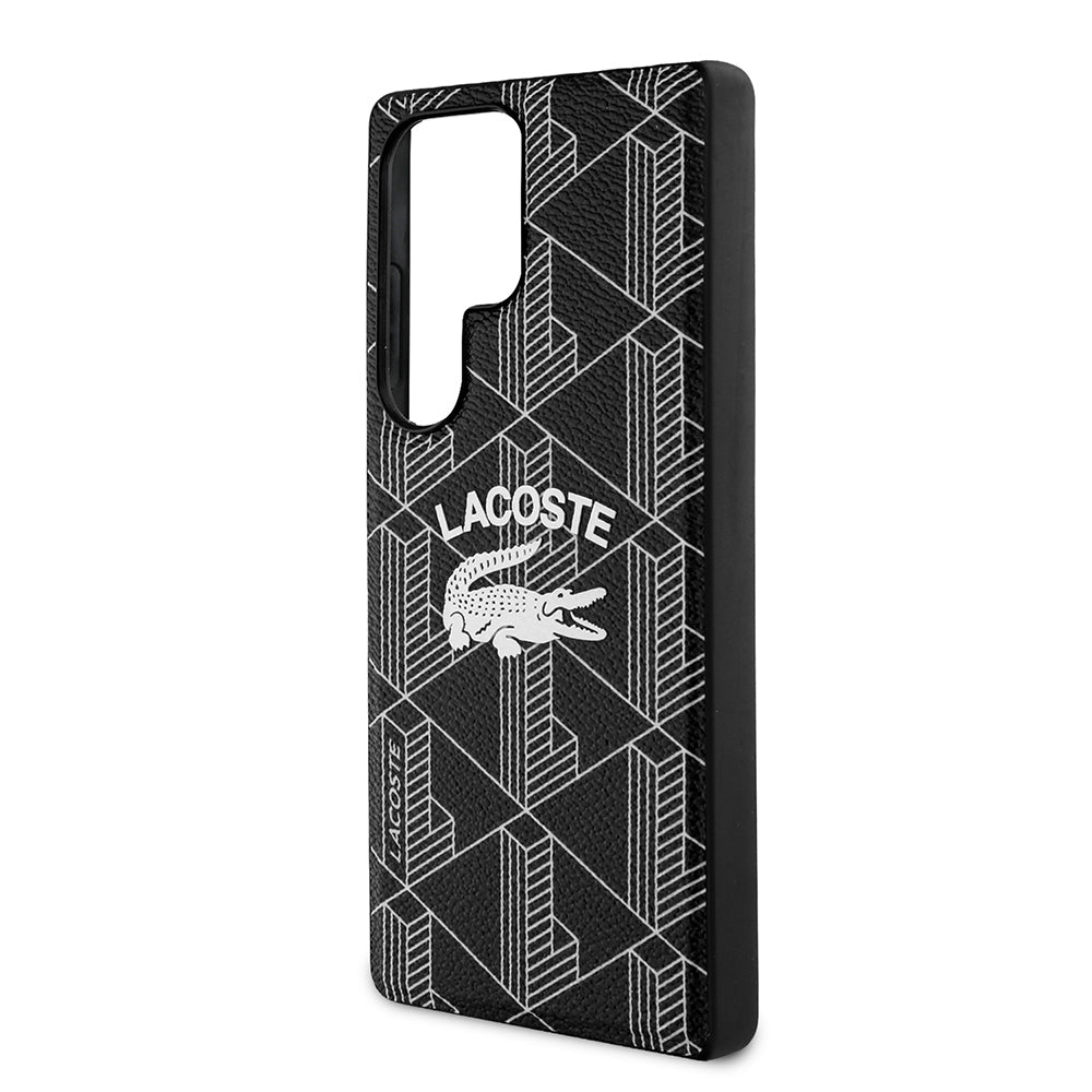 Lacoste Galaxy S25 Ultra Orjinal Lisanslı M-safe Şarj Özellikli Mono Vintage Logo Kılıf
