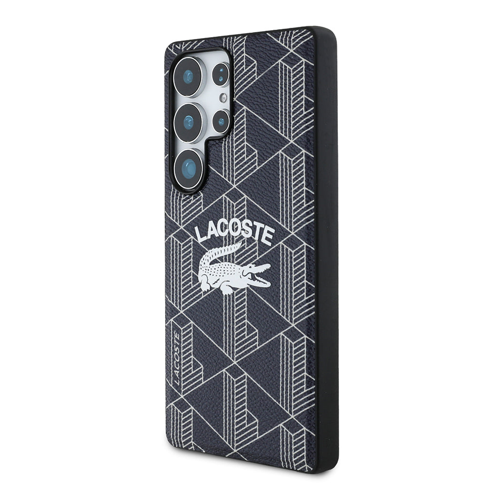 Lacoste Galaxy S25 Ultra Orjinal Lisanslı M-safe Şarj Özellikli Mono Vintage Logo Kılıf