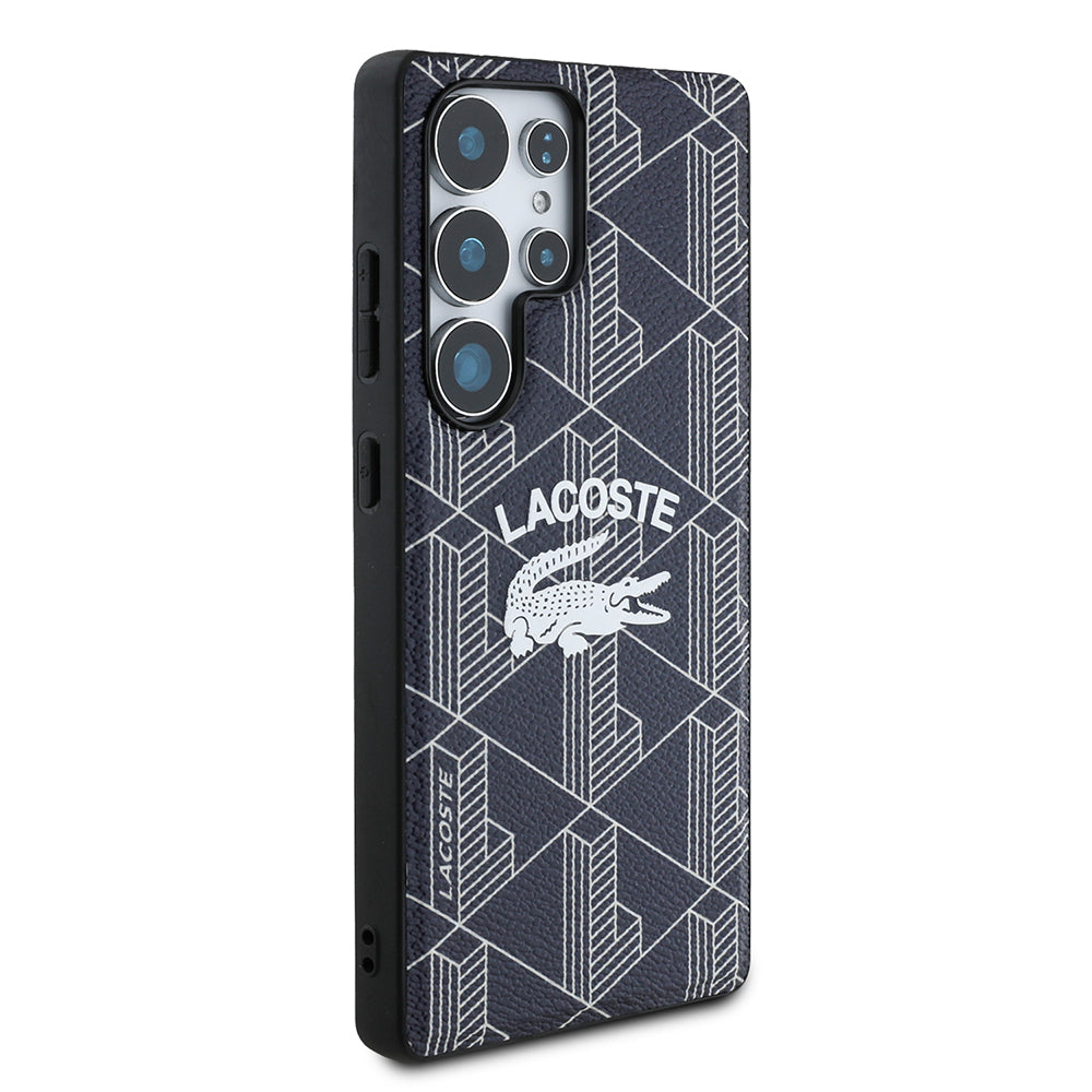 Lacoste Galaxy S25 Ultra Orjinal Lisanslı M-safe Şarj Özellikli Mono Vintage Logo Kılıf