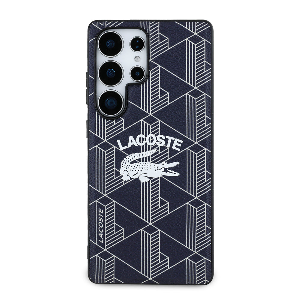 Lacoste Galaxy S25 Ultra Orjinal Lisanslı M-safe Şarj Özellikli Mono Vintage Logo Kılıf