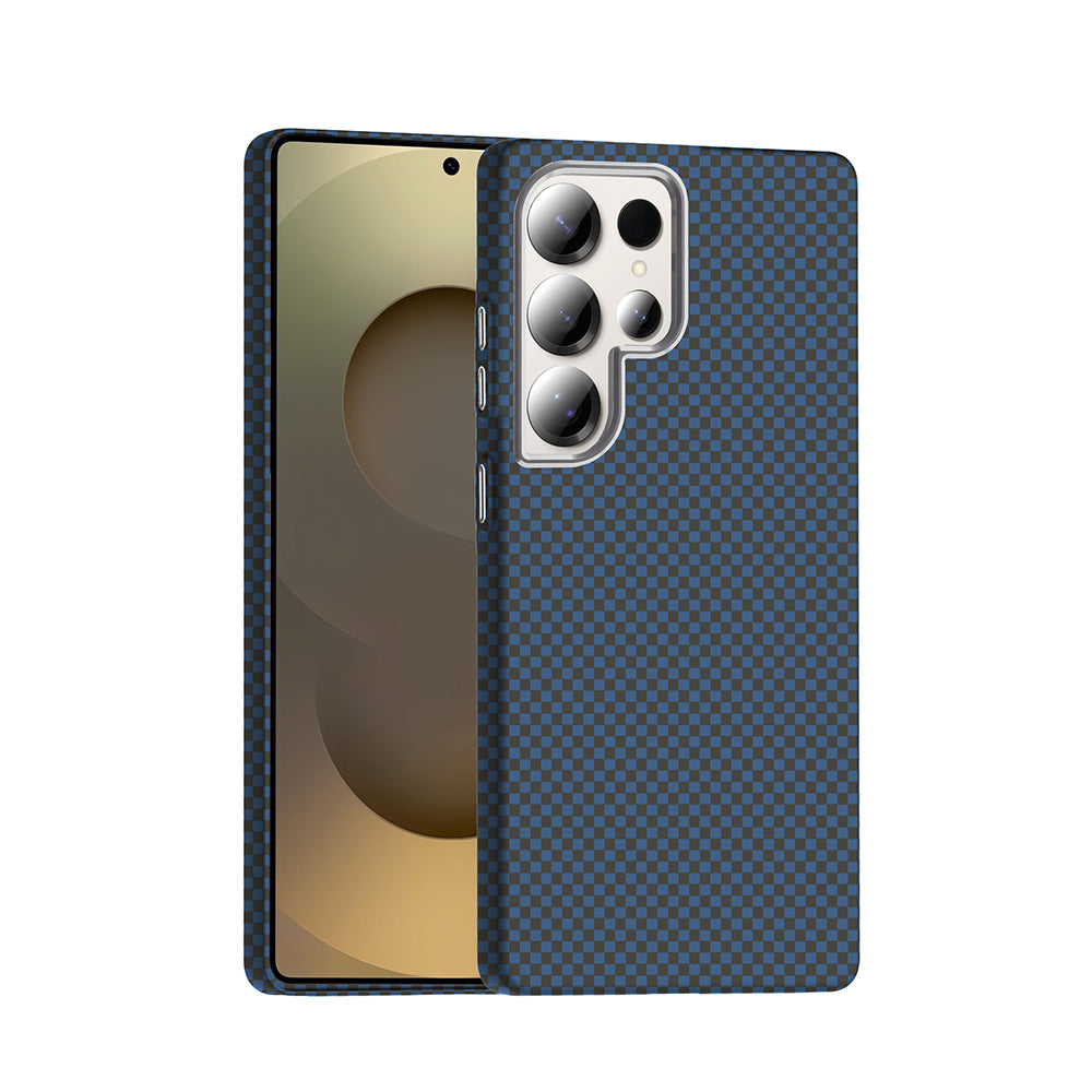 Cepax Galaxy S25 Ultra M-safe Şarj Özellikli Karbon Fiber Görünümlü Gros Kılıf
