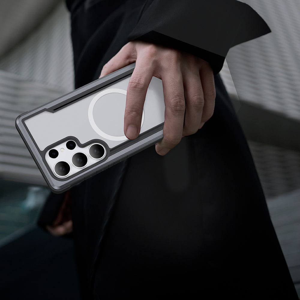 Raptic Shield Serisi Galaxy S25 Ultra Magsafe Şarj Özellikli Airbagli Şeffaf Arka Yüzey Kılıf