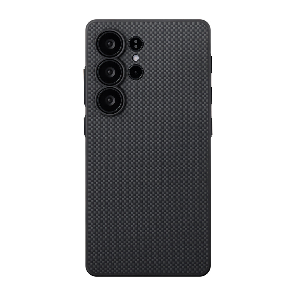 Pitaka PinButton Serisi Galaxy S25 Ultra M-safe Şarj Özellikli Aramid Fiber 3 Fonksiyon Butonlu Kılıf