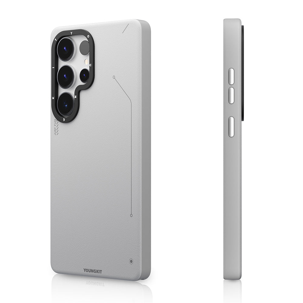 Youngkit Tech Fashion Serisi Galaxy S25 Ultra Magsafe Mat Deri Desenli Telefon Kılıfı-1