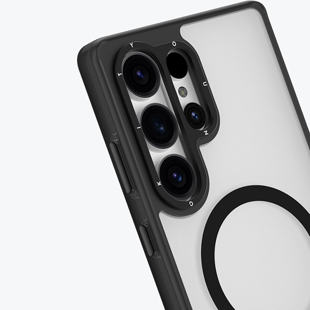 Galaxy S25 Ultra Kılıf M-safe Şarj Özellikli Cam Arka Yüzey TPU Youngkit Gemstone Serisi Kılıf