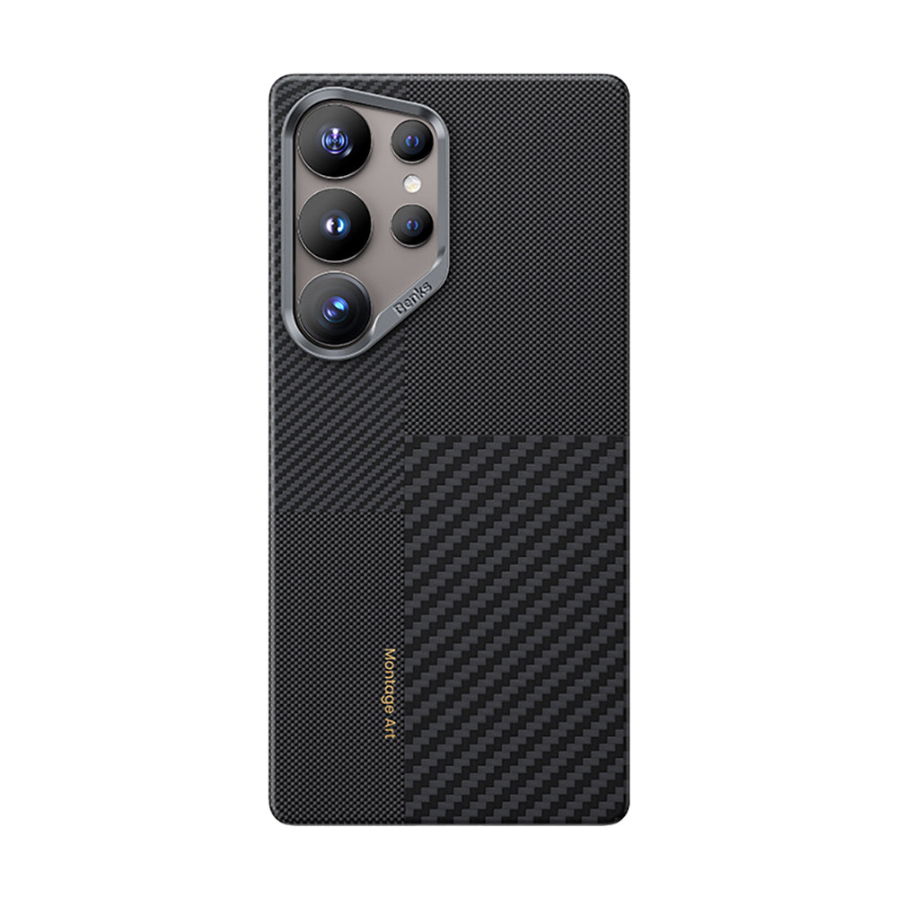 Benks Montage ArmorAir Galaxy S25 Ultra Kılıf M-safe Şarj Özellikli Karbon Fiber Kevlar Kılıf