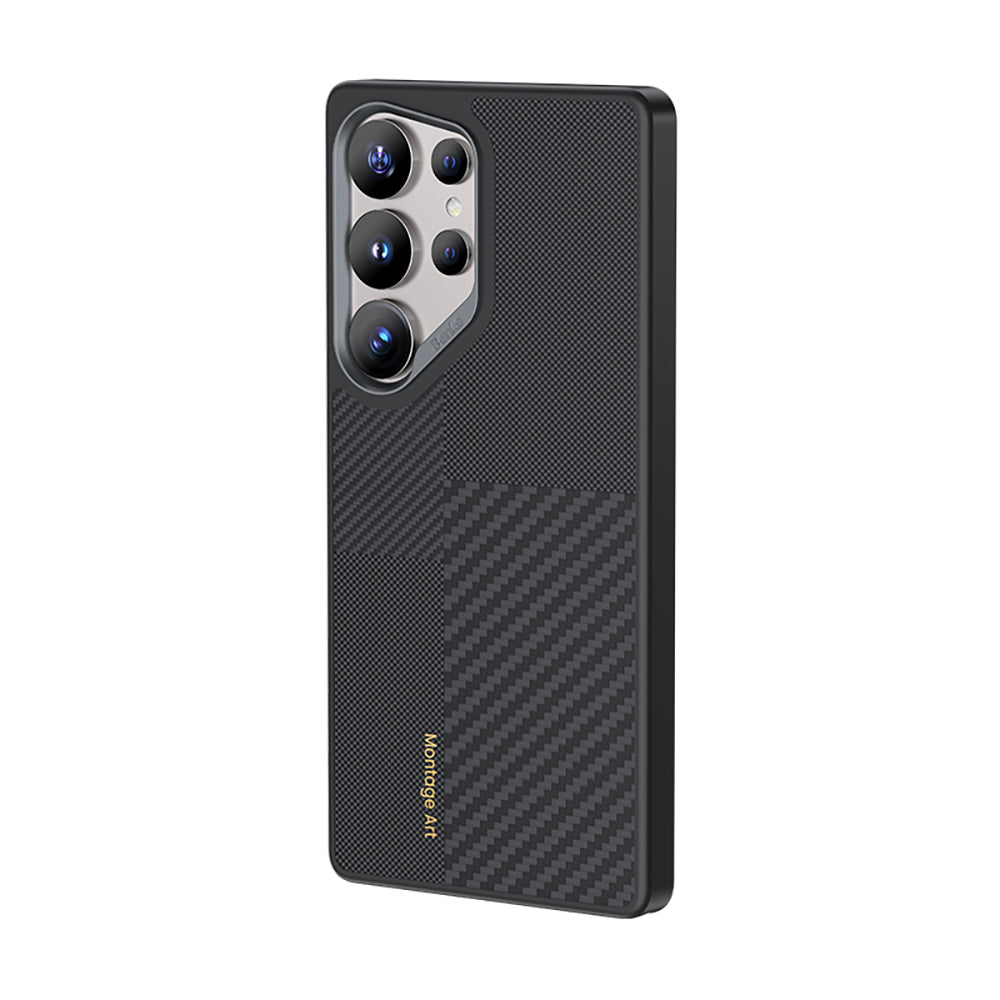 Benks Montage Hybrid ArmorPro Galaxy S25 Ultra M-safe Şarj Özellikli Karbon Fiber Kevlar Kılıf