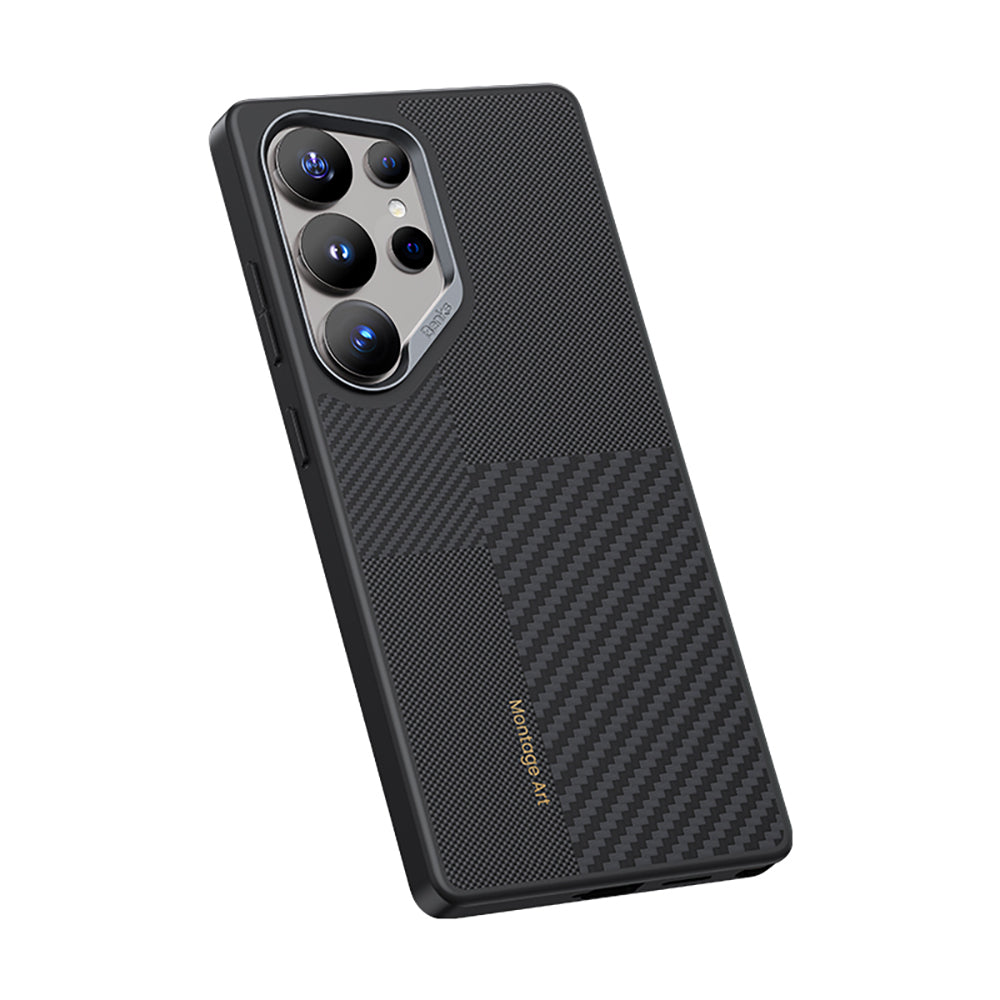 Benks Montage Hybrid ArmorPro Galaxy S25 Ultra M-safe Şarj Özellikli Karbon Fiber Kevlar Kılıf