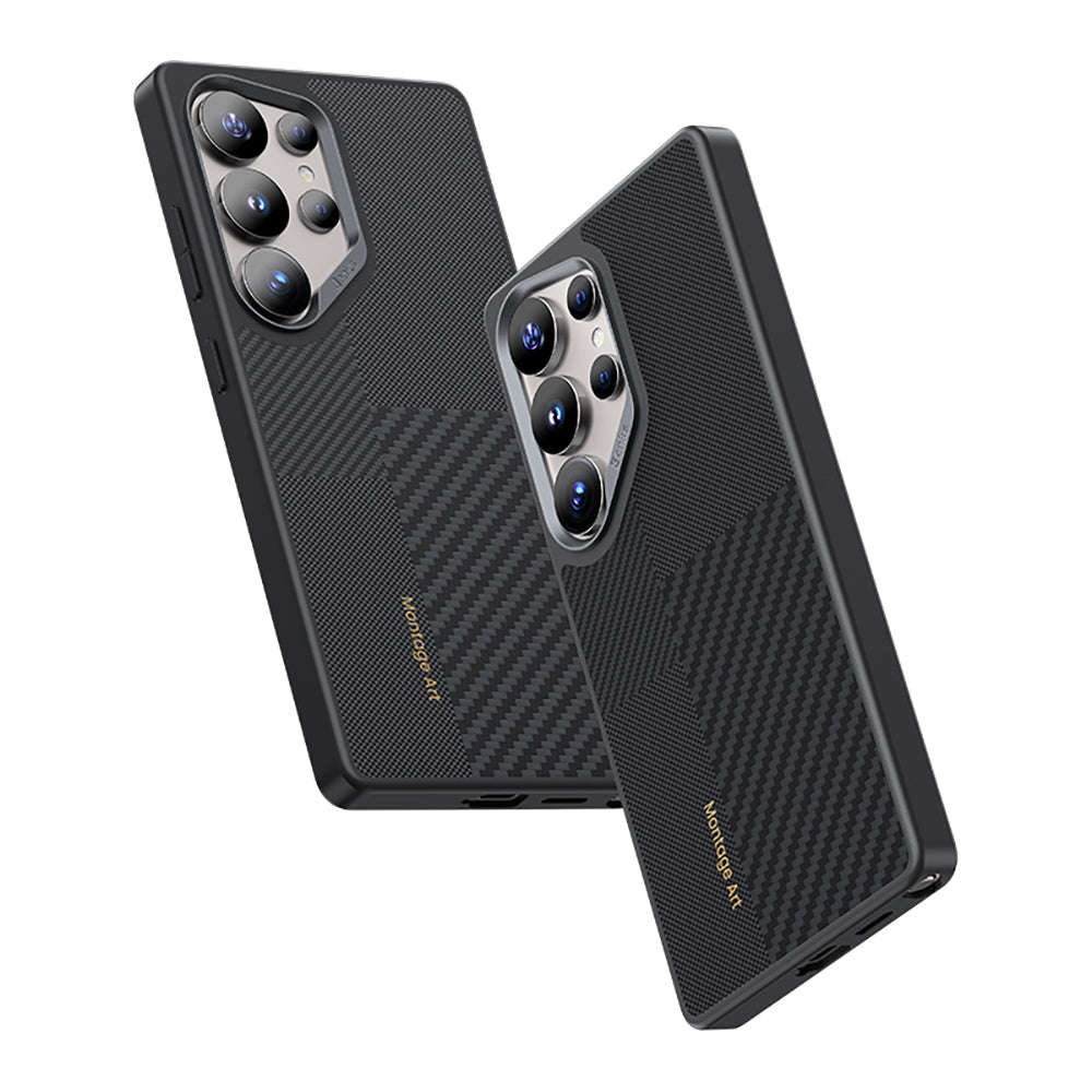 Benks Montage Hybrid ArmorPro Galaxy S25 Ultra M-safe Şarj Özellikli Karbon Fiber Kevlar Kılıf