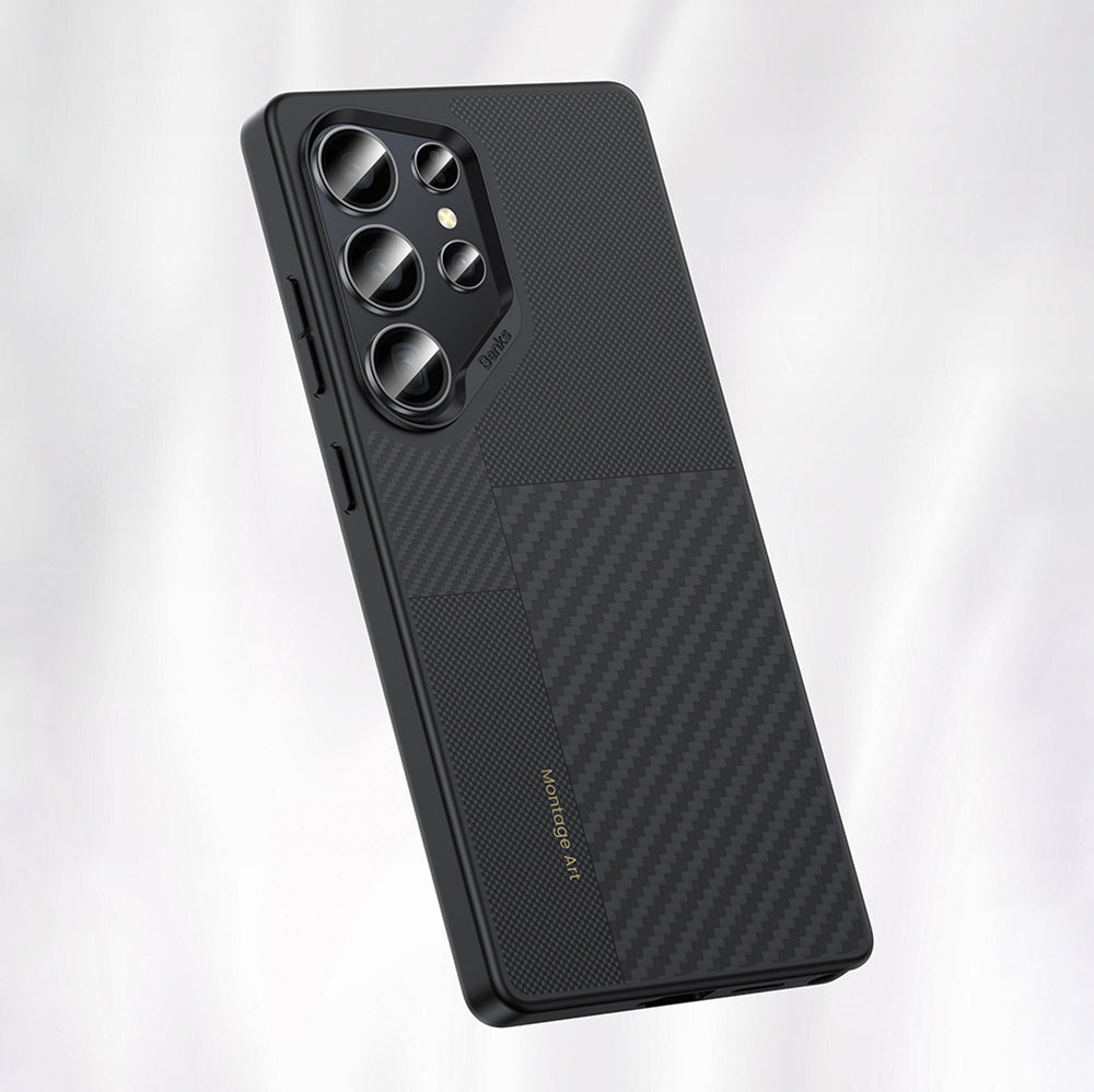 Benks Montage Hybrid ArmorPro Galaxy S25 Ultra M-safe Şarj Özellikli Karbon Fiber Kevlar Kılıf