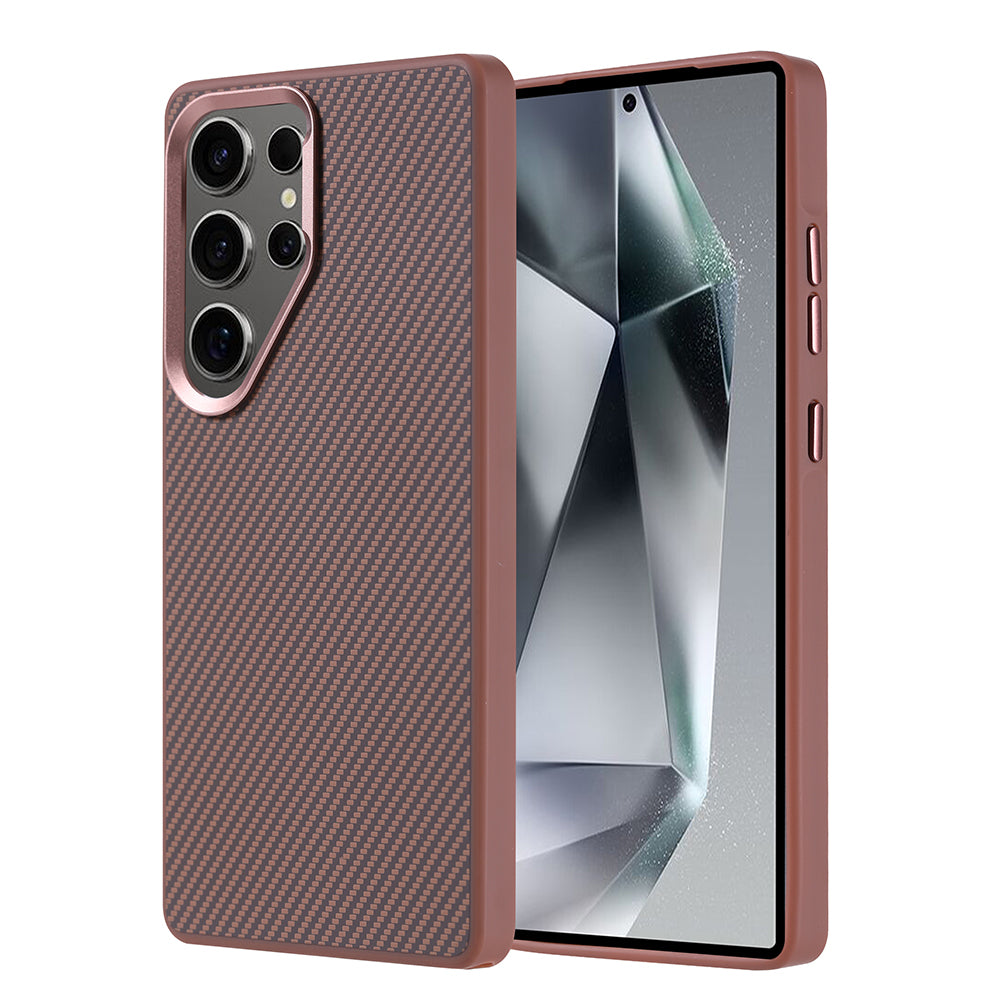 Cepax Galaxy S25 Ultra M-safe Şarj Özellikli Karbon Fiber Görünümlü Troy Kılıf