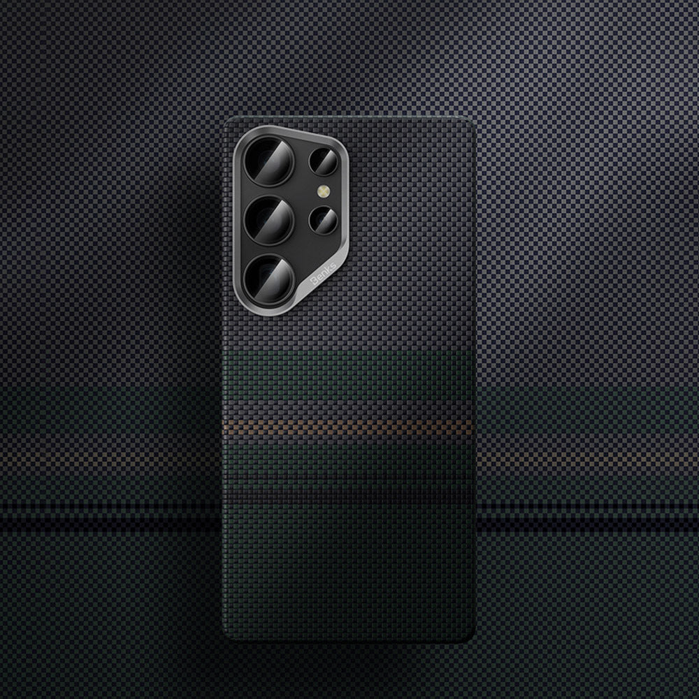 Benks Aurora ArmorAir Galaxy S25 Ultra M-safe Şarj Özellikli Karbon Fiber Tasarımlı Kevlar Kılıf
