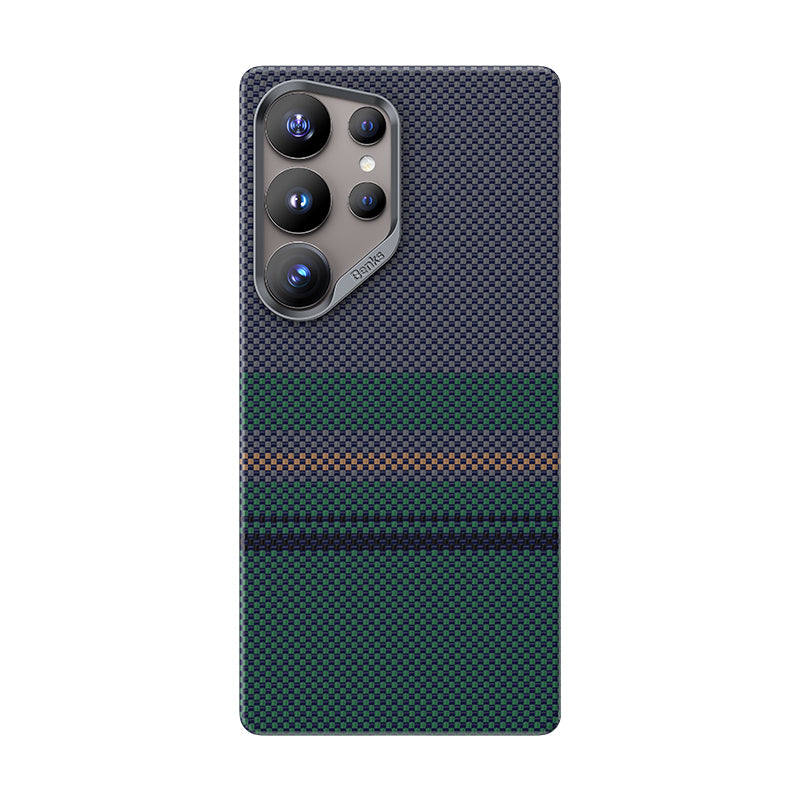 Benks Aurora ArmorAir Galaxy S25 Ultra M-safe Şarj Özellikli Karbon Fiber Tasarımlı Kevlar Kılıf