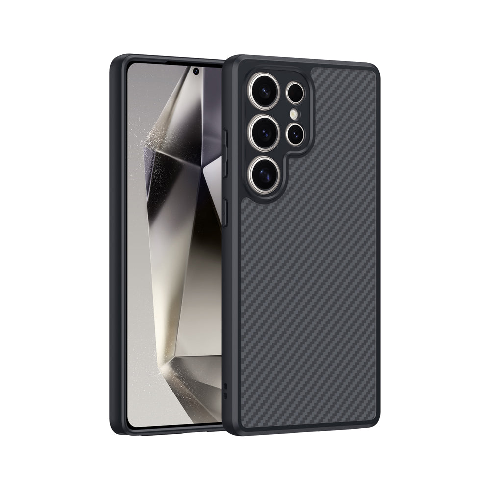Cepax Galaxy S25 Ultra M-safe Şarj Özellikli Karbon Fiber Tasarımlı Elnino Kılıf