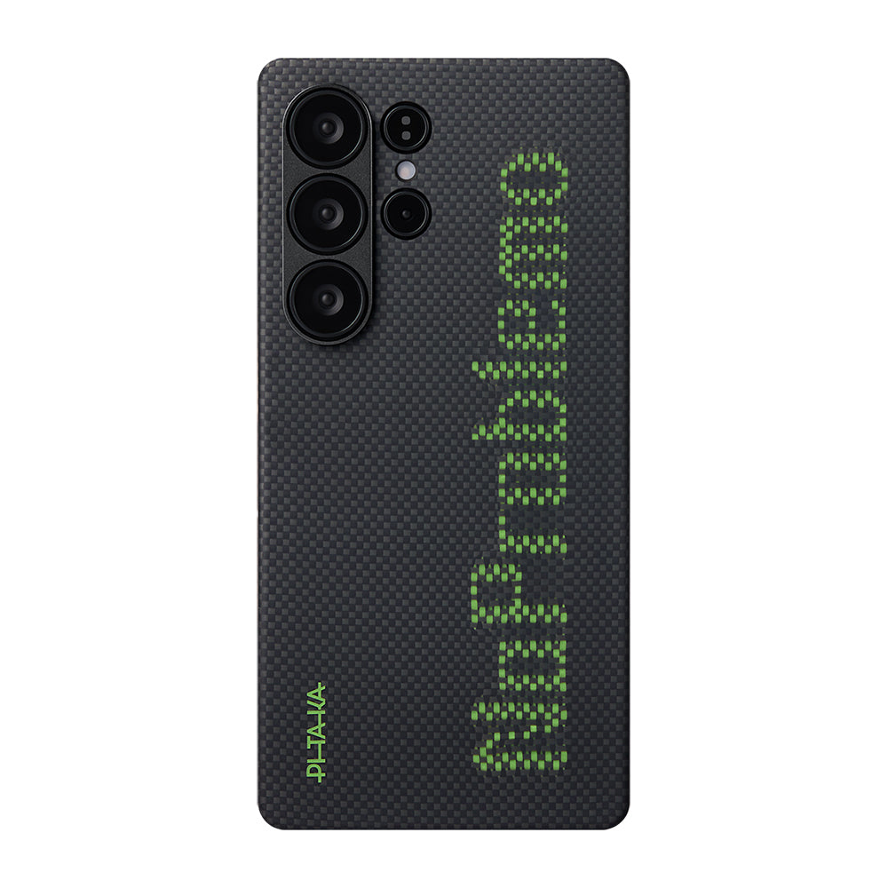 Pitaka Tactile Woven Aries Serisi Galaxy S25 Ultra M-safe Şarj Özellikli Lumintex Teknolojili Fosforlu Aramid Fiber Kılıf