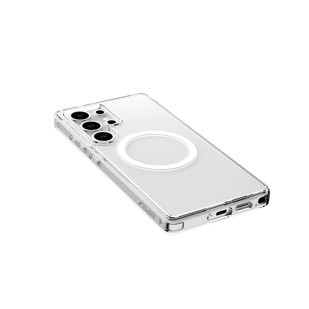 Raptic Crystal M-safe Serisi Galaxy S25 Ultra Magsafe Şarj Özellikli Şeffaf Kılıf