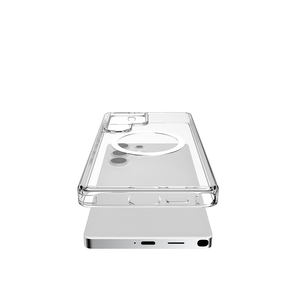 Raptic Crystal M-safe Serisi Galaxy S25 Ultra Magsafe Şarj Özellikli Şeffaf Kılıf