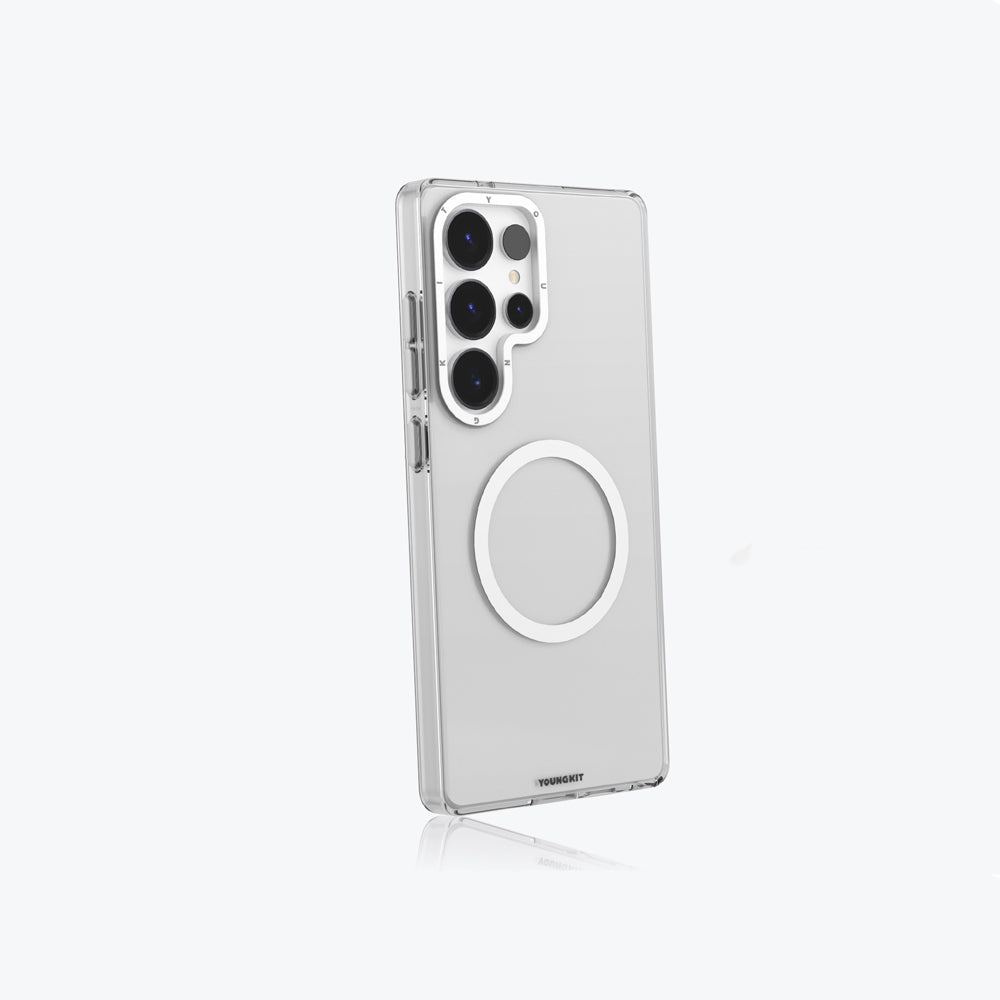 Youngkit Crystal Shield Serisi Galaxy S25 Ultra Kılıf M-safe Şarj Özellikli Şeffaf Kılıf