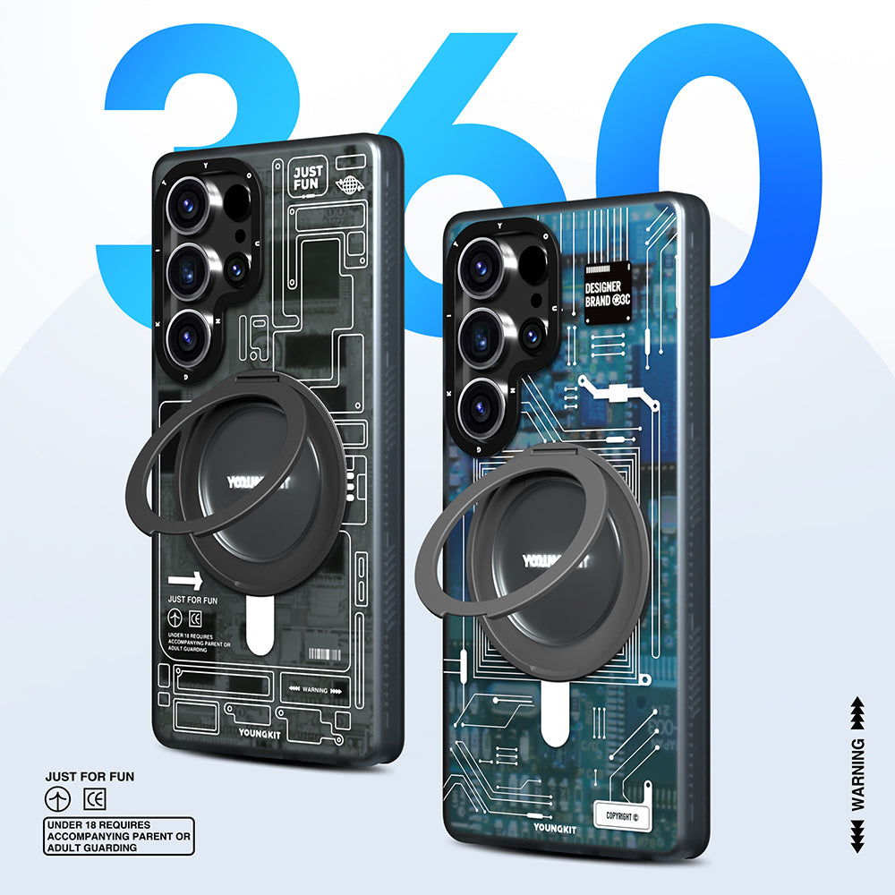 Youngkit 360° Standlı Technology Serisi Galaxy S25 Ultra Magsafe Telefon Kılıfı-1