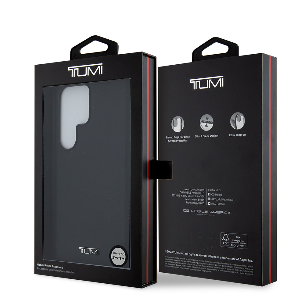 TUMI Galaxy S25 Ultra Deri Noktalı Dizayn M-safe Kılıf