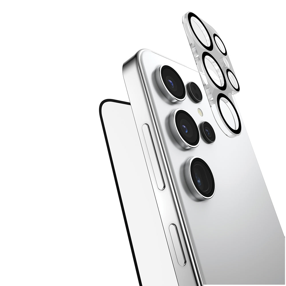 Raptic Galaxy S25 Ultra 2in1 Bundle Kit Parmak İzi BırakmayanTemperli Ekran Koruyucu + Lens Koruyucu Set