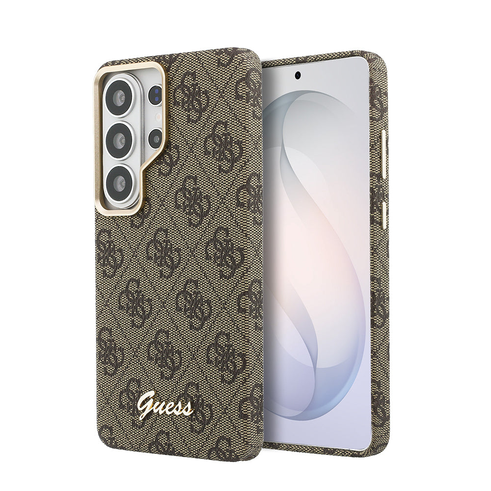 Guess Galaxy S26 Ultra Orjinal Lisanslı M-safe Şarj Özellikli Script Yazı Logolu 4G Desenli Kılıf